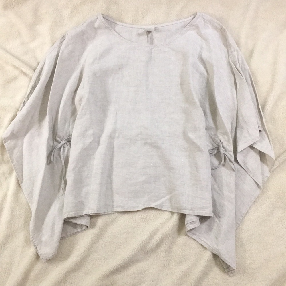 Aria 100% linen handmade poncho